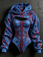 Women's Halloween Art Print Hoodie Two Piece Set