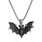 Gothic Stainless Steel Vampire Bat Pendant Halloween Jewelry