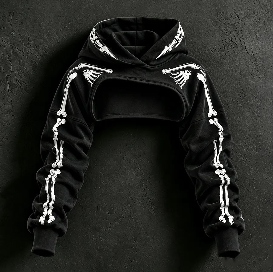 Women's Vintage Halloween Skull-line Casual Athletic Two-piece Set