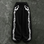Women's Vintage Halloween Skull Outline Casual Sweatpants