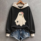 Women's Cute Ghost Print Casual Hoodie