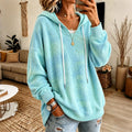 Women's Retro Ombre Art Cozy Knit Hooded Sweater
