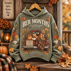 Women's Vintage Autumn Truck-print Casual Hooded Sweater