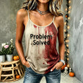 Women's Vintage Gothic Problem Solved Print Comfy Print Sleeveless Camisole Top