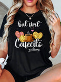Coffee Printed Casual T-Shirt