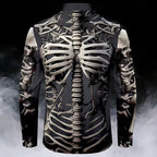 Halloween Men's Skull Graphic Print Long Sleeve Shirt