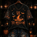 Women's Halloween Print V-neck Short-sleeved T-shirt