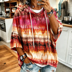 Women's Vintage Geometric Tie-dye Art Print Casual Hoodie
