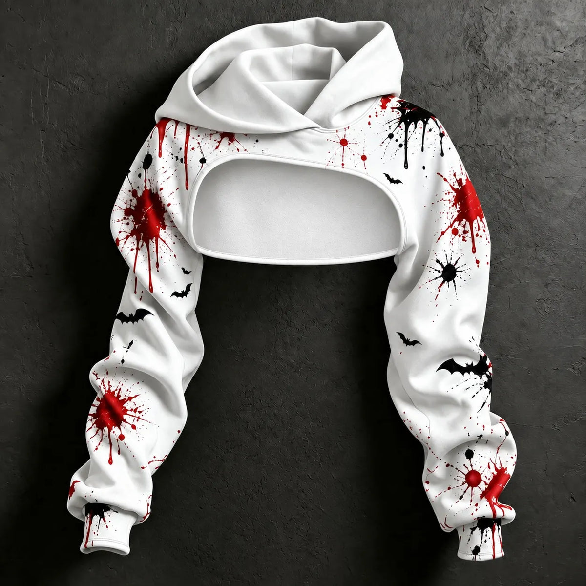 Women's Retro Halloween Lip Skull Letter Print Hoodie Two-piece Set