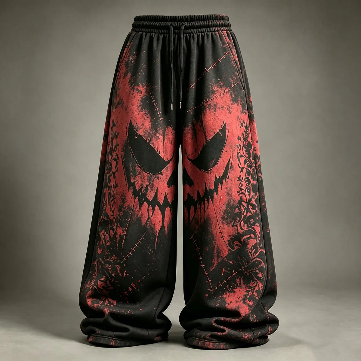 Women's Retro Pumpkin Expression Print Pants