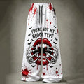 Retro "you're Not My Blood" Printed Pants