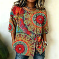 Women's Retro Hippie Style Printed Top