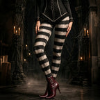 Women's Halloween Gothic Stripes Print Leggings