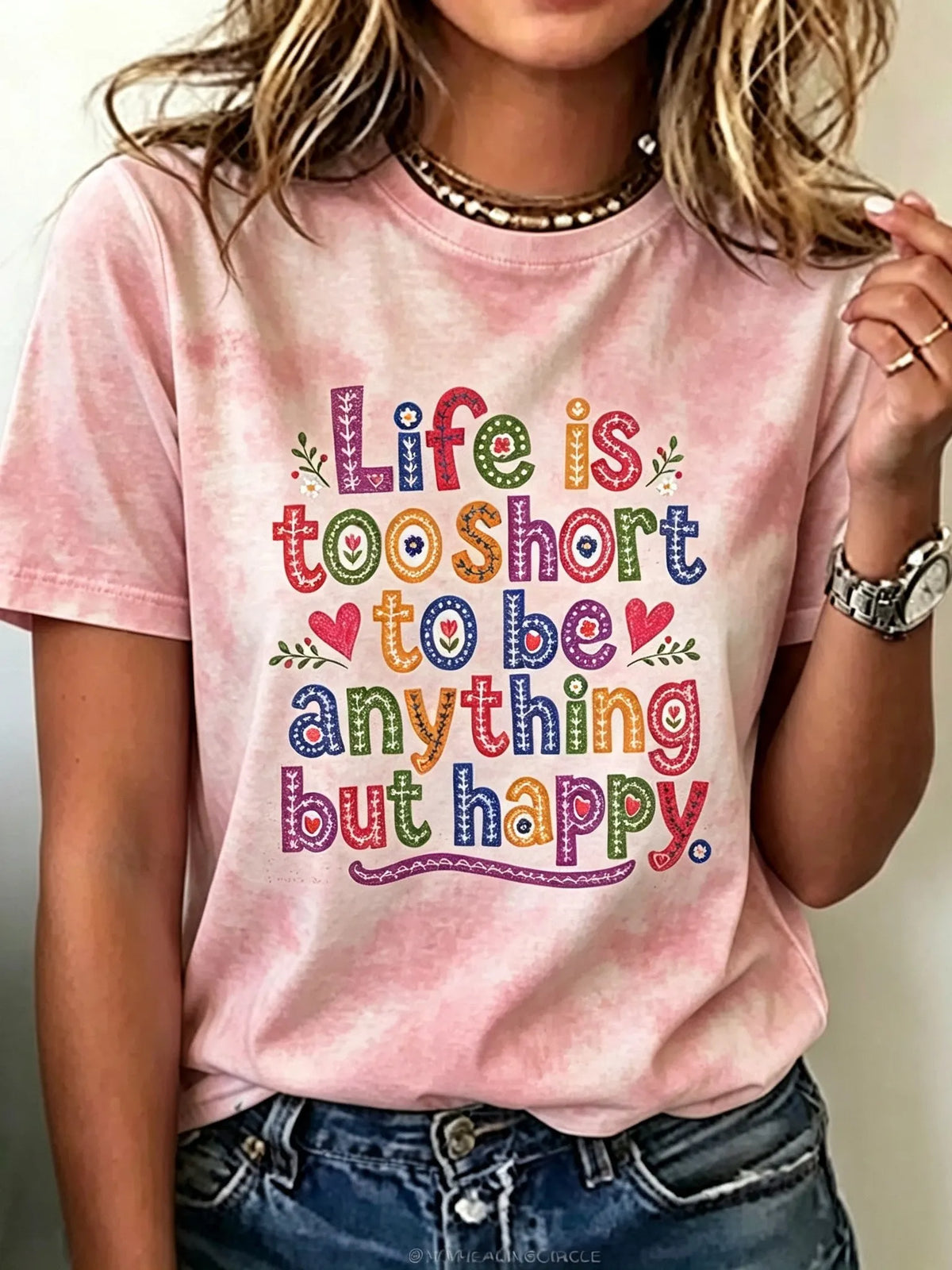 Women's Retro Hippie Style Printed T-shirt