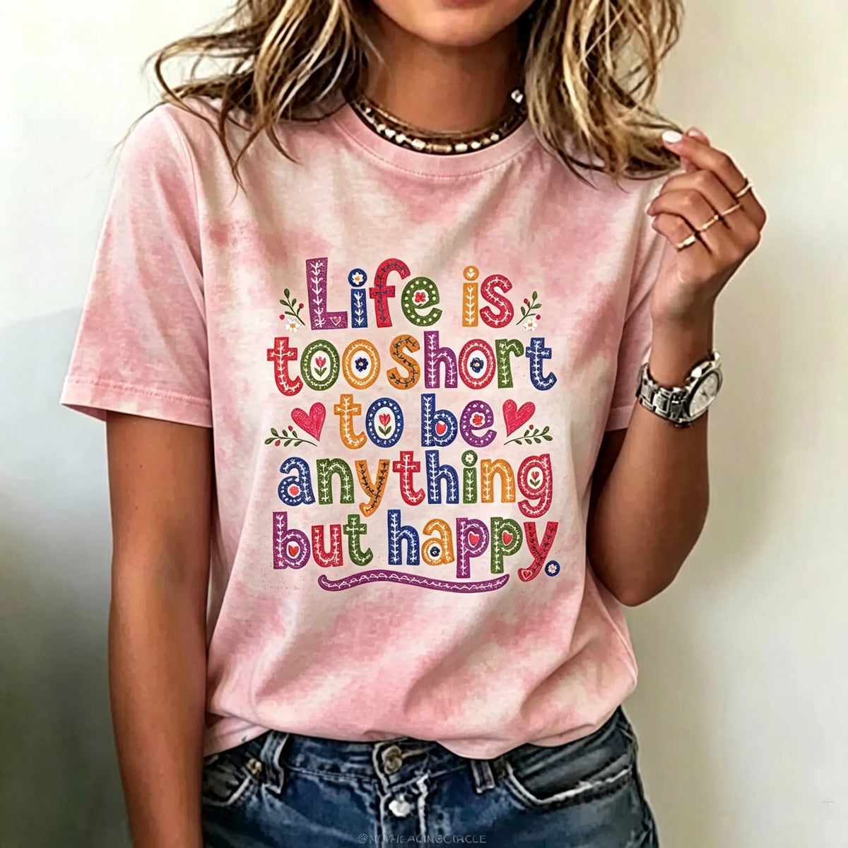 Women's Retro Hippie Style Printed T-shirt