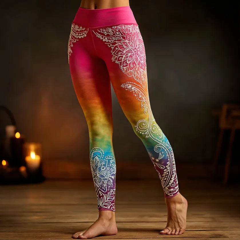 Women's Retro Hippie Tribal Pattern Casual Leggings
