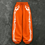 Women's Vintage Halloween Skull Outline Casual Sweatpants