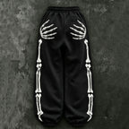 Women's Vintage Halloween Skull Outline Casual Sweatpants