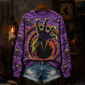 Women's Halloween 3d Zombie Skeleton Crewneck Sweatshirt