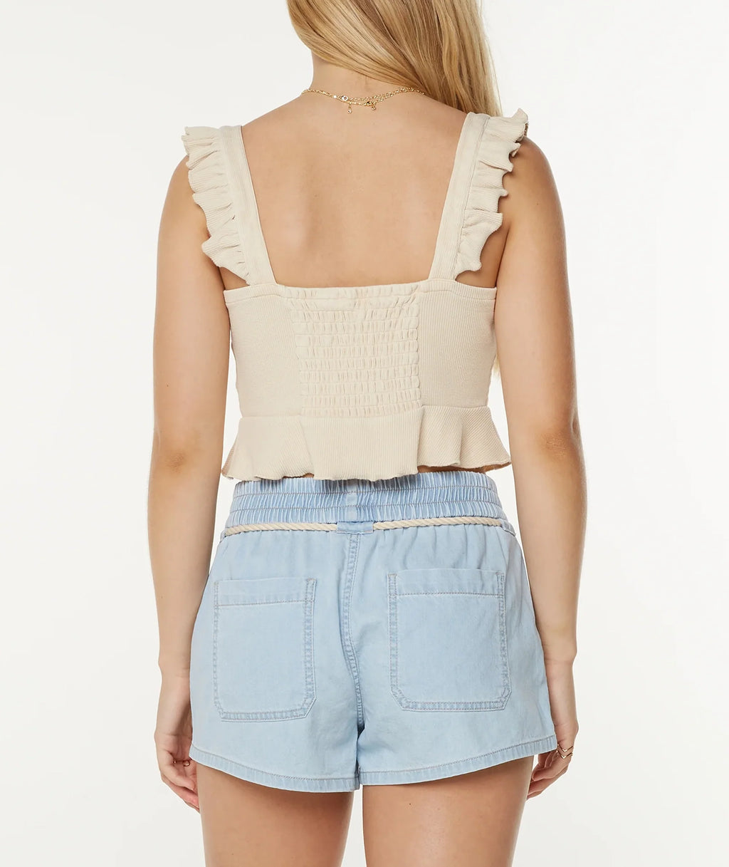 Sweetheart Neckline Ruffled Vest