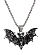 Gothic Stainless Steel Vampire Bat Pendant Halloween Jewelry