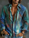Men's Abstract Tie Dye Print Long Sleeve Shirt