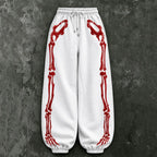 Women's Vintage Halloween Skull Outline Casual Sweatpants