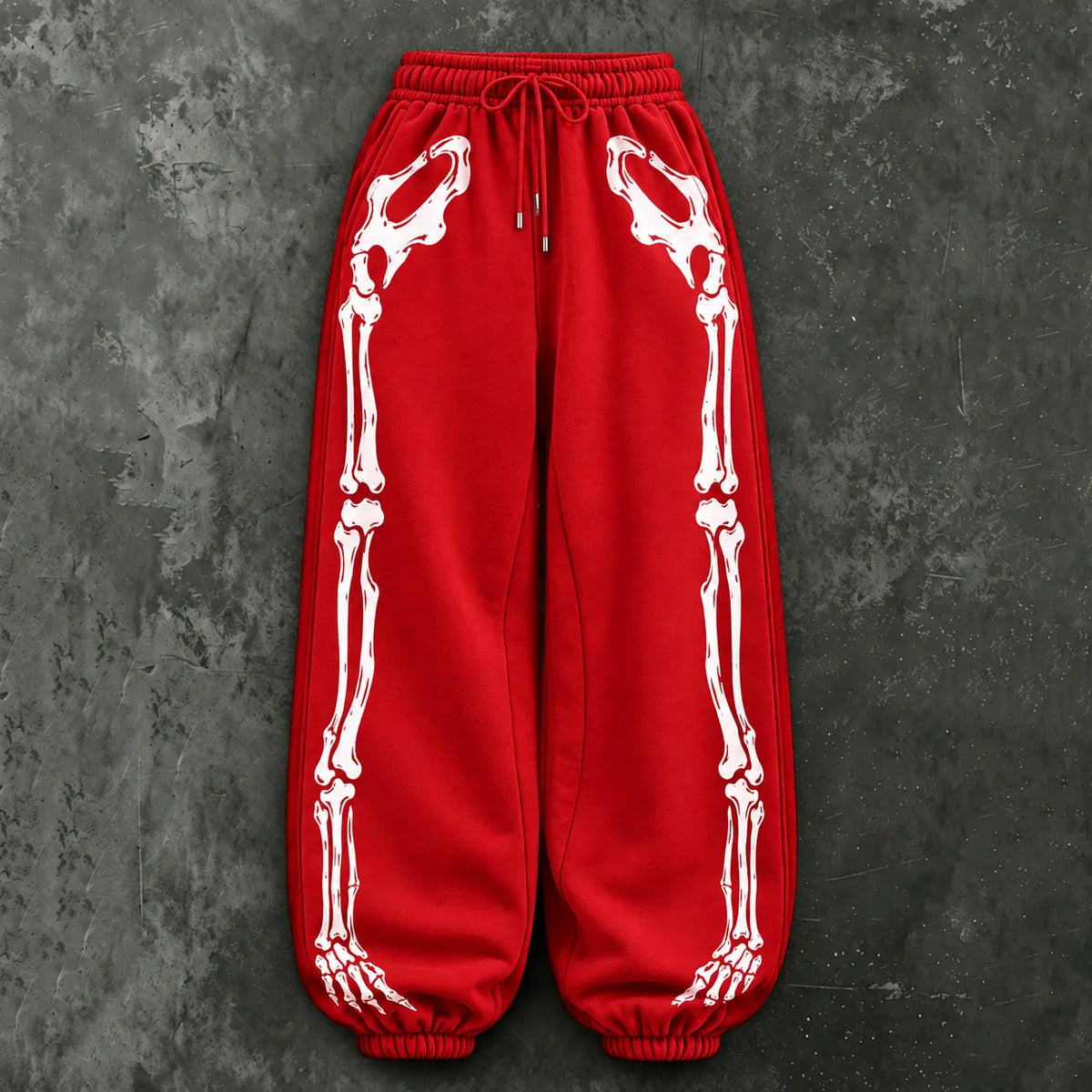Women's Vintage Halloween Skull Outline Casual Sweatpants