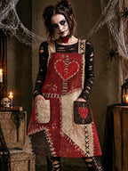 Women's Halloween Voodoo Doll Cosplay Pocket Dress