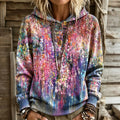 Women's Retro Abstract Art Print Casual Hoodie