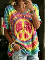 Women's Retro Bohemian Hippie Style Printed Top