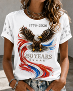 Women'S 250Th Anniversary Printed Round Neck T-Shirt From The United States