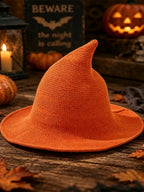 Halloween Solid Color Knitted Wizard Hat